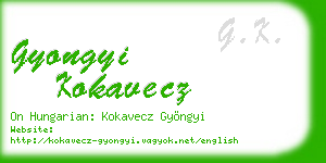 gyongyi kokavecz business card