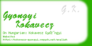 gyongyi kokavecz business card